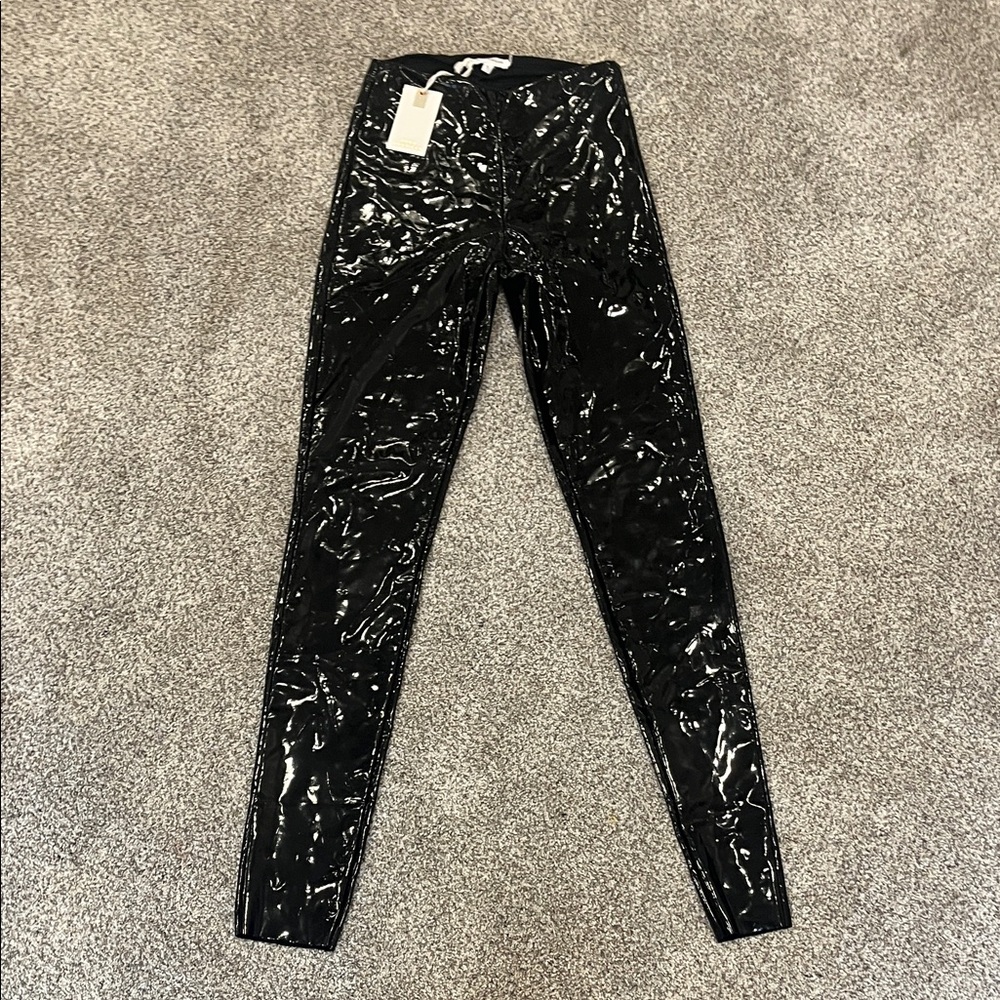 Good American Leather Black Leggings